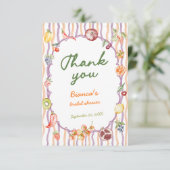 Carte De Remerciements Douce Fraîcheur du Marché Réception de Mariage Fan (Debout devant)