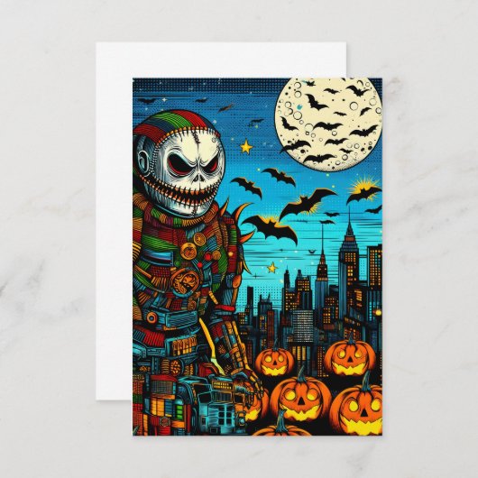 Carte De Remerciements Douce Halloween avec toi (Devant / Derrière)