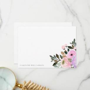 Carte De Remerciements Douce Lavande Aquarelle Fête de Mariage Personnali