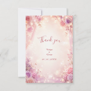 Carte De Remerciements Douce Lumière Florale Romantique de Mariage