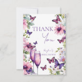 Carte De Remerciements Douce papillons mariage violet (Devant)