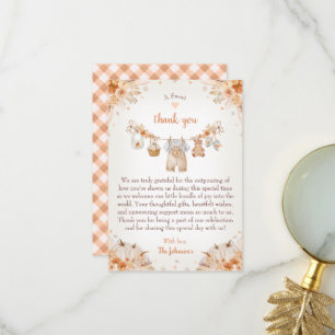 Carte De Remerciements Douce petite citrouille Baby Shower d'automne