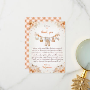 Carte De Remerciements Douce petite citrouille Fête prénatale de bébé d'a