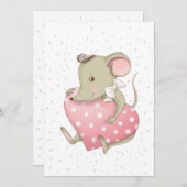 Carte De Remerciements Douce petite souris (Devant / Derrière)