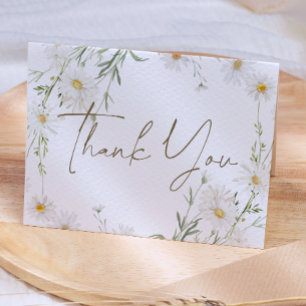 Carte De Remerciements Douces Fleurs de Pâquerette Fleurie Baby Shower
