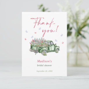 Carte De Remerciements Douceur du Marché Fleurs sur Camion Shower de Mari