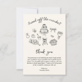 Carte De Remerciements Douceur du marché Mariage doucement dessiné à la m (Devant)