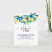 Carte De Remerciements Douceur jaune citrons floral lavis mariage (Devant)