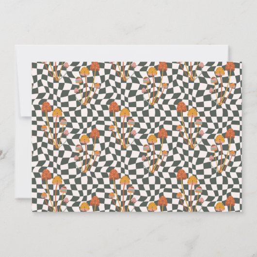 Carte De Remerciements Douche à carreaux personnalisée orange rétro champ (Dos)