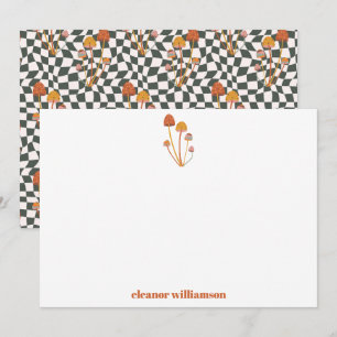 Carte De Remerciements Douche à carreaux personnalisée Rétro Orange Champ