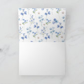 Carte De Remerciements Douche de mariage Dusty Blue Floral Perles & Prose (Intérieur)
