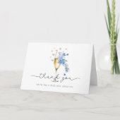 Carte De Remerciements Douche de mariage Dusty Blue Floral Perles & Prose (Devant)