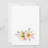 Carte De Remerciements Douche de Mariée Élégante à l'Aquarelle Florale (Dos)