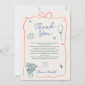 Carte De Remerciements Douche maxi dessinée à la main (Devant)