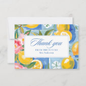 Carte De Remerciements Douche nuptiale au citron La dolce vita (Devant)