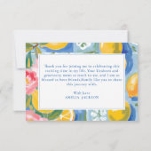 Carte De Remerciements Douche nuptiale au citron La dolce vita (Dos)