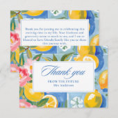 Carte De Remerciements Douche nuptiale au citron La dolce vita (Devant / Derrière)