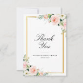 Carte De Remerciements Douche nuptiale florale d'aquarelle (Devant)