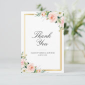 Carte De Remerciements Douche nuptiale florale d'aquarelle (Debout devant)
