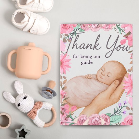 Carte De Remerciements Doula Appreciation Card | Labor Support Gift Pink