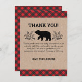 Carte de remerciements d'ours de bûcheron (Devant / Derrière)