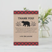 Carte de remerciements d'ours de bûcheron (Debout devant)