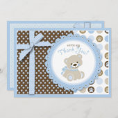 Carte de remerciements d'ours de nounours de (Devant / Derrière)