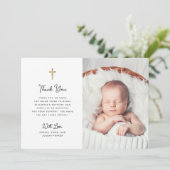 Carte De Remerciements Doux et simple | Photo Baptême (Debout devant)