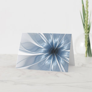 Carte De Remerciements Doux et tendreté bleu fleur imaginaire fractal cu