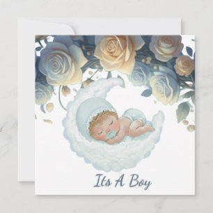 Carte De Remerciements Doux rêves bébé garçon endormi