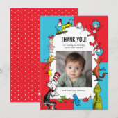 Carte De Remerciements Dr. Seuss - Caractères | ANNIVERSAIRE DE ENFANT (Devant / Derrière)