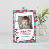 Carte De Remerciements Dr Seuss | Chat à l'anniversaire du Casquette (Debout devant)