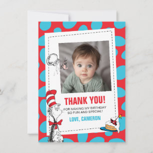 Carte De Remerciements Dr Seuss Chat à l'anniversaire du Casquette