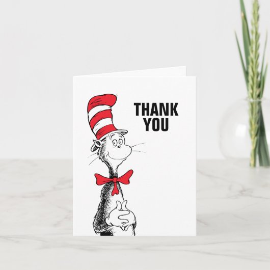 Carte De Remerciements Dr. Seuss | Chat dans le Chapeau Remerciements d'a (Devant)