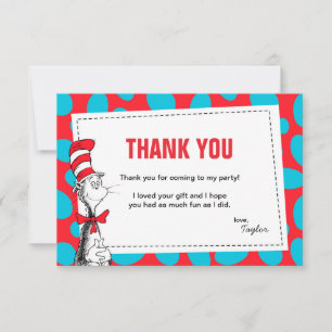 Carte De Remerciements Dr. Seuss Le Chat dans le Chapeau Anniversaire R