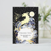 Carte De Remerciements Dragon Anniversaire à l'aquarelle majestueuse (Debout devant)