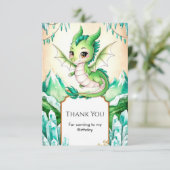 Carte De Remerciements Dragon Anniversaire Aquarelle Capriceux (Debout devant)