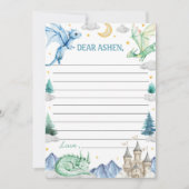 Carte De Remerciements Dragon Boy Birthday Time Capsule Note Message Card (Devant)