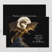 Carte De Remerciements Dragon Féroce se Cabrant (Devant / Derrière)