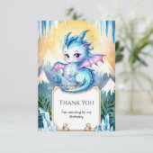 Carte De Remerciements Dragon Magique Joyeux Anniversaire (Debout devant)
