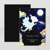 Carte De Remerciements Dragon Simple Radiant Anniversaire (Devant / Derrière)