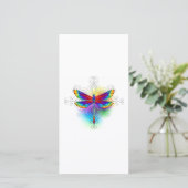 Carte De Remerciements Dragonfly en arc-en-ciel (Debout devant)