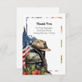 Carte De Remerciements Drapeau américain (Devant / Derrière)