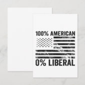 Carte De Remerciements Drapeau américain 100% américain 0% libéral républ (Devant / Derrière)