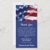 Carte De Remerciements Drapeau américain commémoratif patriotique funérai (Devant)