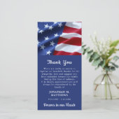Carte De Remerciements Drapeau américain commémoratif patriotique funérai (Debout devant)