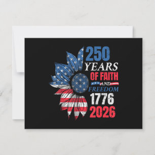 Carte De Remerciements Drapeau américain du 4 juillet vintage 250 ans 177