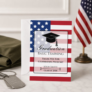 Carte De Remerciements Drapeau américain patriotique diplômé de formation