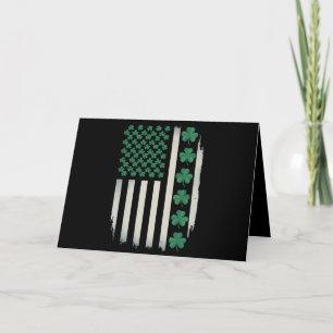 Carte De Remerciements Drapeau américain Shamrocks Saint-Patrick Amérique