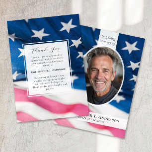 Carte De Remerciements Drapeau américain Sympathie patriotique militaire